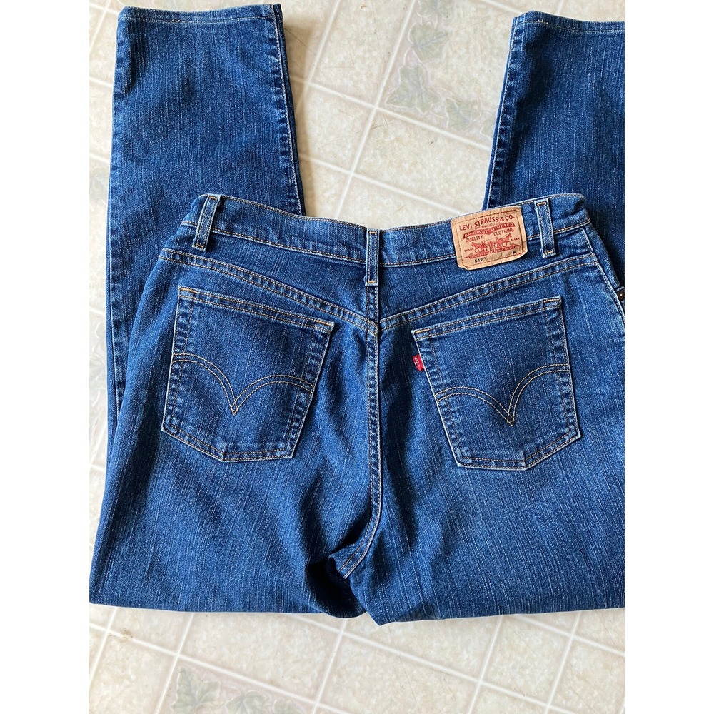 Levi Strauss Womens Blue Classic Slim Stretch 512 Jeans Size 16 Medium